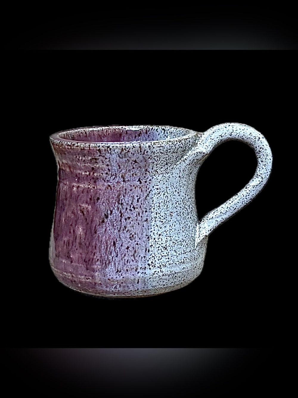 Purple Cream Speckled Child Size Mug Cup Pottery Rustic Farmhouse Cottagecore